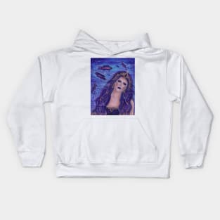 Amethyst purple mermaid by Renee Lavoie Kids Hoodie